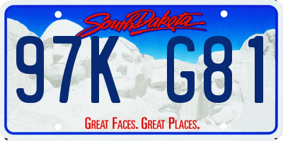 SD license plate 97KG81