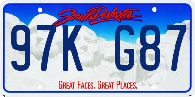 SD license plate 97KG87