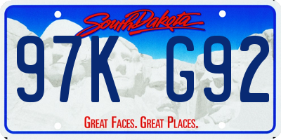 SD license plate 97KG92