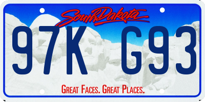 SD license plate 97KG93