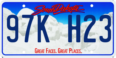 SD license plate 97KH23