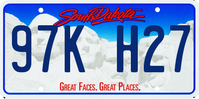 SD license plate 97KH27