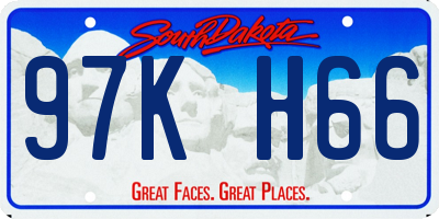 SD license plate 97KH66