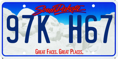 SD license plate 97KH67