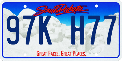 SD license plate 97KH77