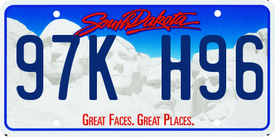 SD license plate 97KH96