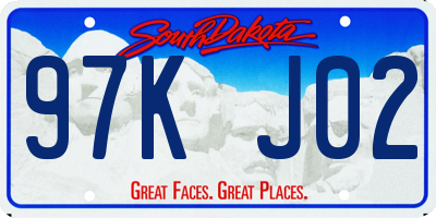 SD license plate 97KJ02