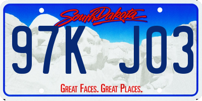 SD license plate 97KJ03