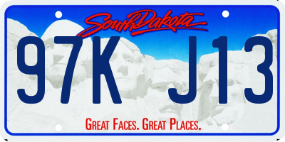 SD license plate 97KJ13