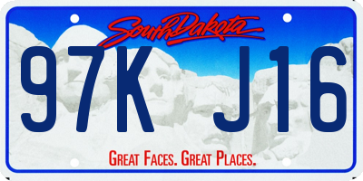 SD license plate 97KJ16