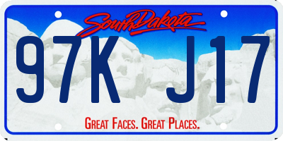 SD license plate 97KJ17
