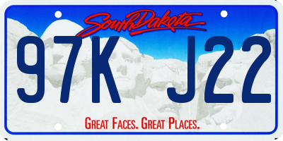 SD license plate 97KJ22