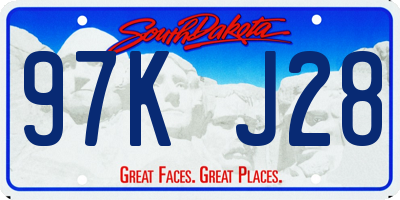 SD license plate 97KJ28