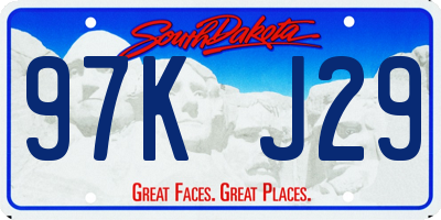 SD license plate 97KJ29