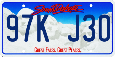 SD license plate 97KJ30