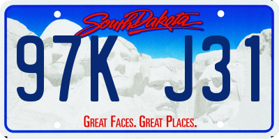 SD license plate 97KJ31