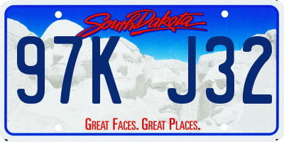SD license plate 97KJ32