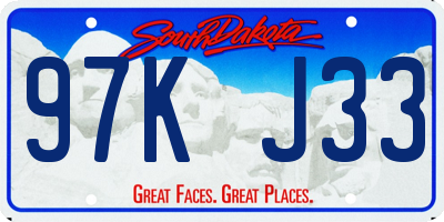 SD license plate 97KJ33