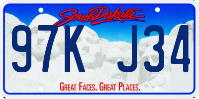 SD license plate 97KJ34