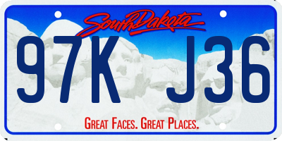 SD license plate 97KJ36