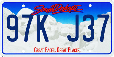 SD license plate 97KJ37