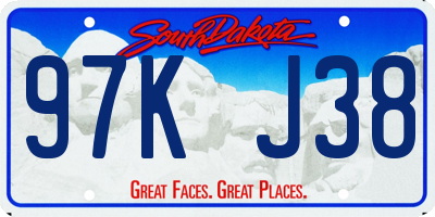 SD license plate 97KJ38