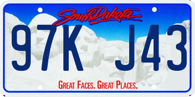 SD license plate 97KJ43