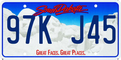 SD license plate 97KJ45