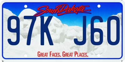 SD license plate 97KJ60