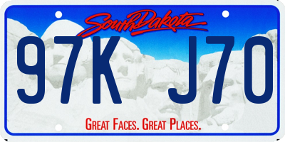 SD license plate 97KJ70