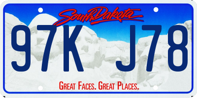 SD license plate 97KJ78