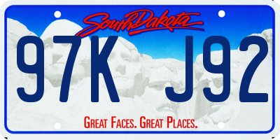 SD license plate 97KJ92