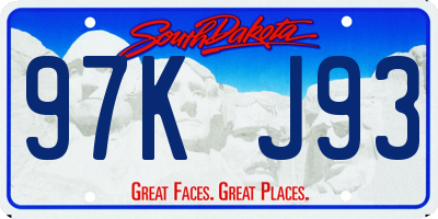 SD license plate 97KJ93