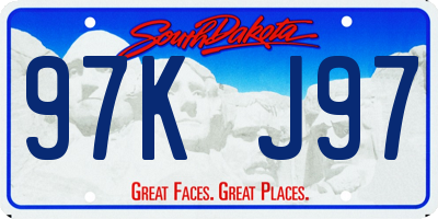 SD license plate 97KJ97