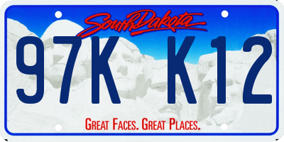 SD license plate 97KK12