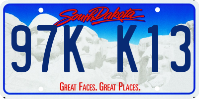 SD license plate 97KK13