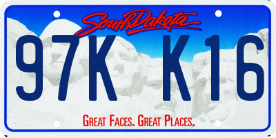 SD license plate 97KK16