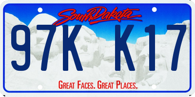 SD license plate 97KK17