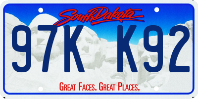 SD license plate 97KK92