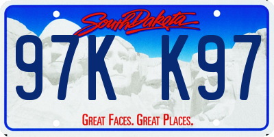 SD license plate 97KK97