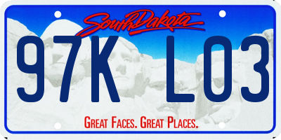 SD license plate 97KL03