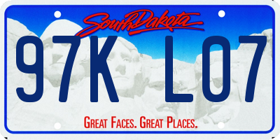 SD license plate 97KL07