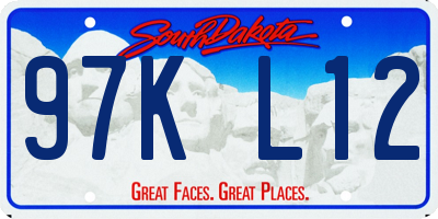 SD license plate 97KL12