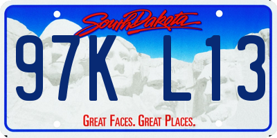 SD license plate 97KL13