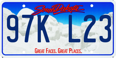 SD license plate 97KL23