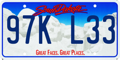 SD license plate 97KL33