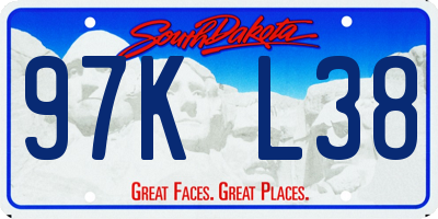 SD license plate 97KL38