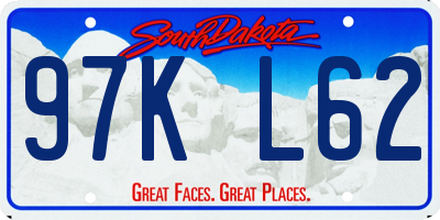 SD license plate 97KL62