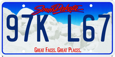 SD license plate 97KL67