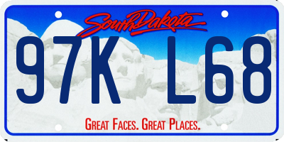 SD license plate 97KL68